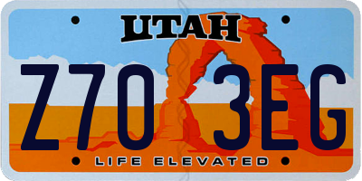 UT license plate Z703EG