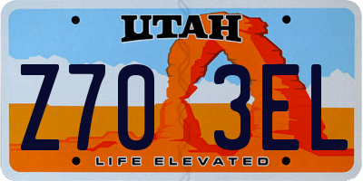 UT license plate Z703EL