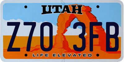 UT license plate Z703FB