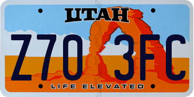 UT license plate Z703FC