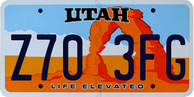 UT license plate Z703FG