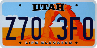 UT license plate Z703FO