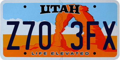 UT license plate Z703FX