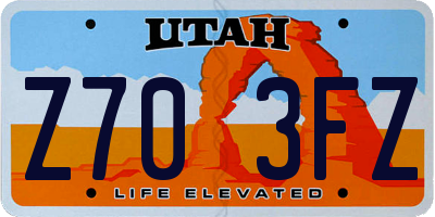 UT license plate Z703FZ