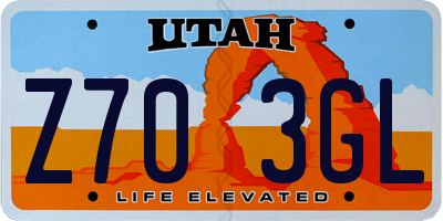 UT license plate Z703GL