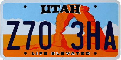 UT license plate Z703HA