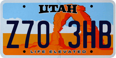 UT license plate Z703HB