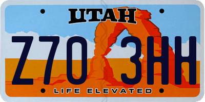 UT license plate Z703HH