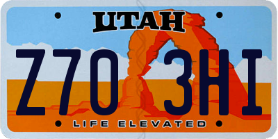 UT license plate Z703HI