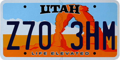 UT license plate Z703HM
