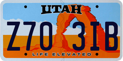 UT license plate Z703IB