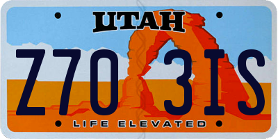 UT license plate Z703IS