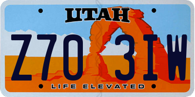 UT license plate Z703IW