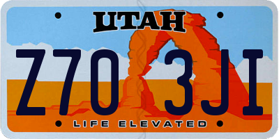 UT license plate Z703JI