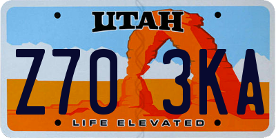 UT license plate Z703KA