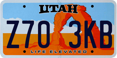 UT license plate Z703KB