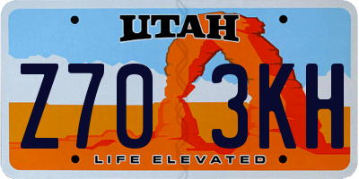 UT license plate Z703KH