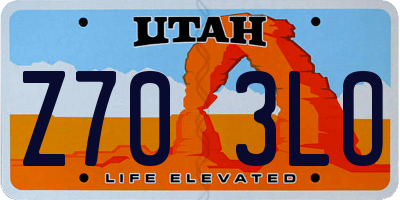 UT license plate Z703LO
