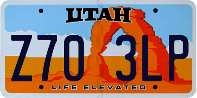 UT license plate Z703LP