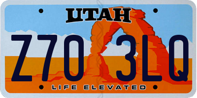 UT license plate Z703LQ