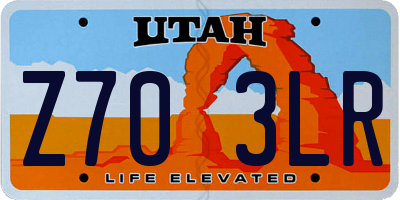 UT license plate Z703LR