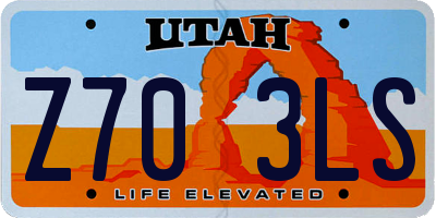 UT license plate Z703LS