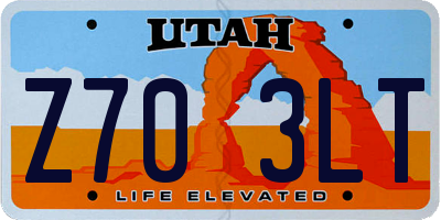 UT license plate Z703LT