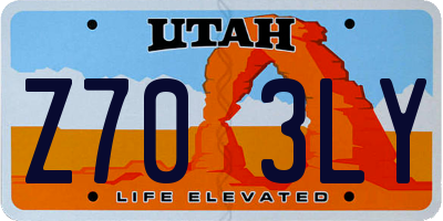 UT license plate Z703LY