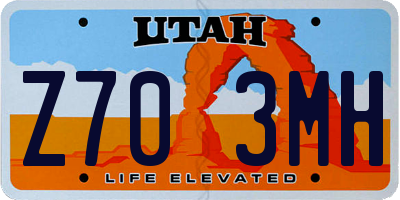 UT license plate Z703MH