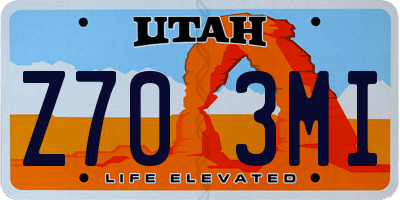 UT license plate Z703MI