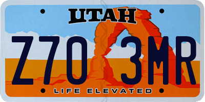 UT license plate Z703MR