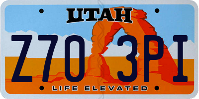 UT license plate Z703PI