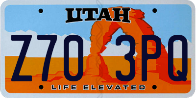 UT license plate Z703PQ