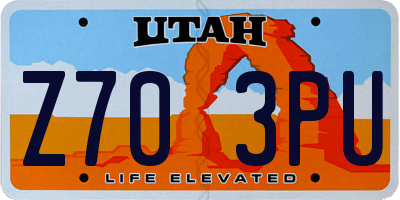 UT license plate Z703PU