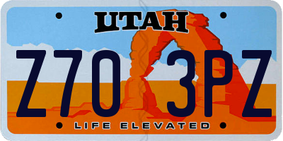 UT license plate Z703PZ