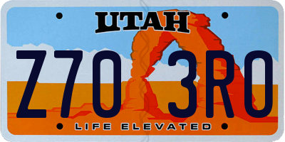 UT license plate Z703RO