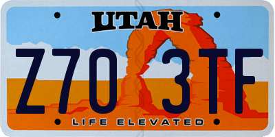 UT license plate Z703TF