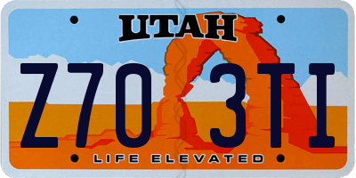 UT license plate Z703TI