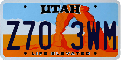 UT license plate Z703WM