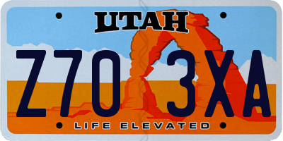 UT license plate Z703XA