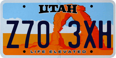 UT license plate Z703XH