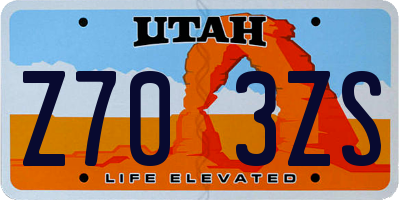 UT license plate Z703ZS