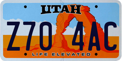 UT license plate Z704AC