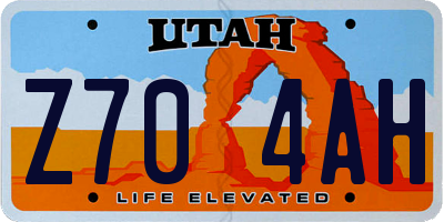 UT license plate Z704AH