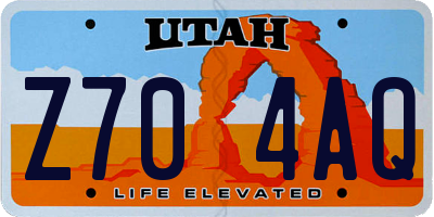 UT license plate Z704AQ