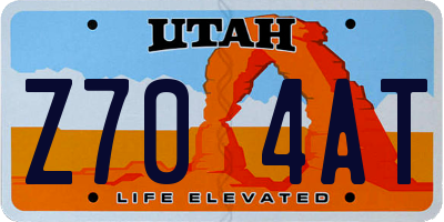 UT license plate Z704AT