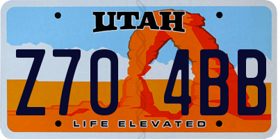 UT license plate Z704BB