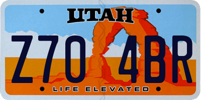 UT license plate Z704BR