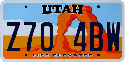 UT license plate Z704BW