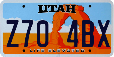 UT license plate Z704BX
